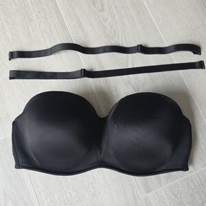 Soma Black Bandeau Bra with Straps